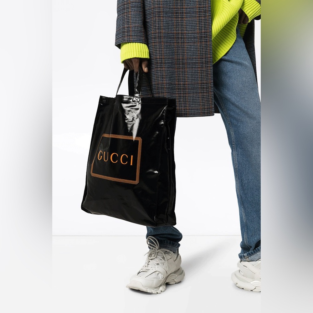 GUCCI MONTECARLO CRYSTAL LOGO PRINT SHOPPING TOTE - Picture 2 of 11